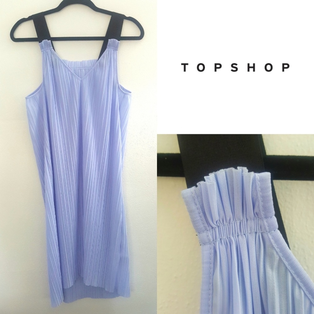 Topshop Lavender Pleated Reversible Midi Dress